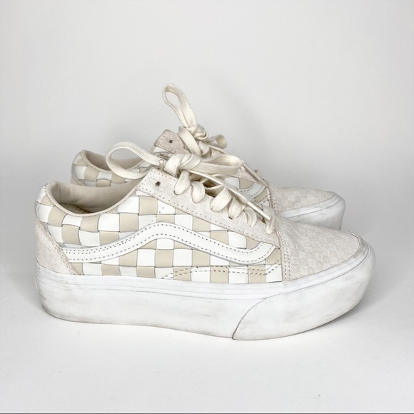 beige vans platform